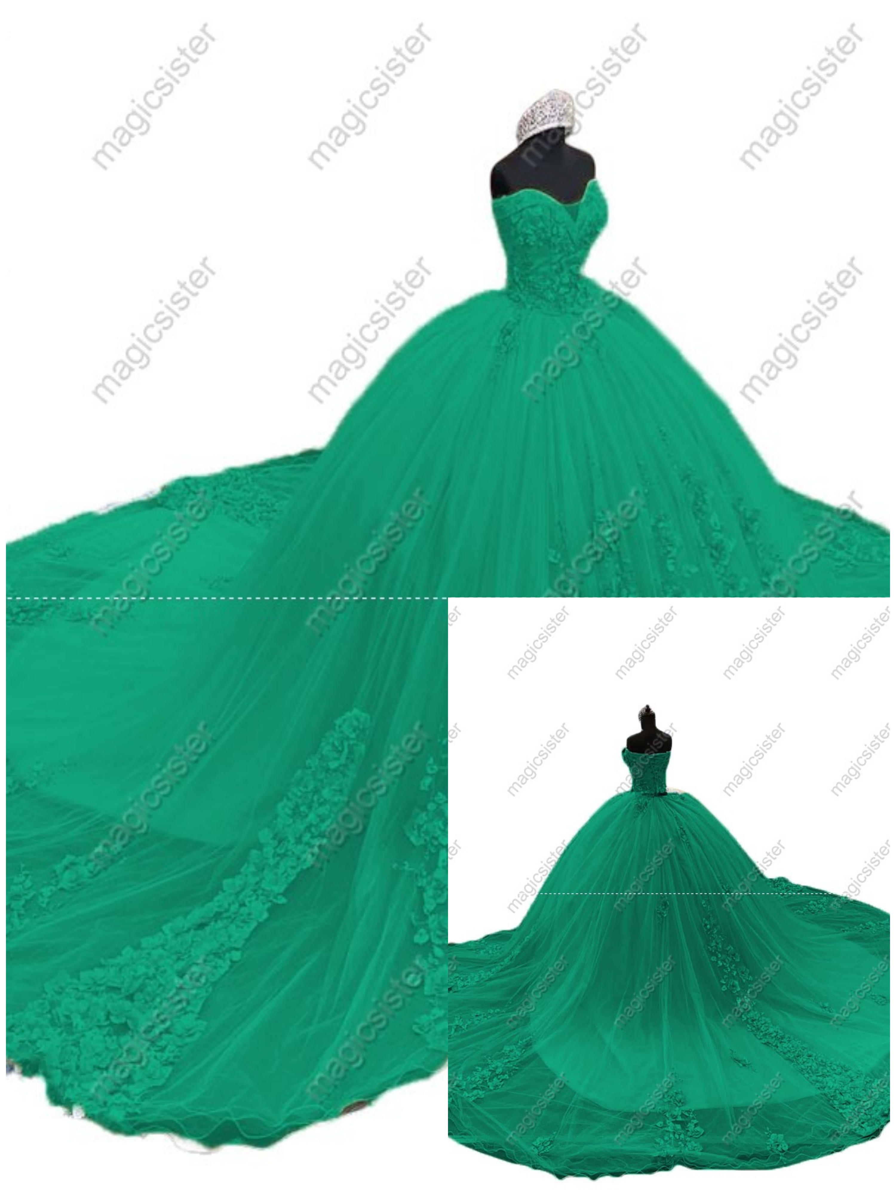 Factory Wholesale Luxury 3D Floral Quinceanera Dress