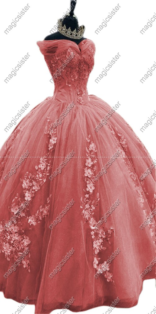 Factory wholesale quinceanera dress 3D flower off-shoulder sweet dress