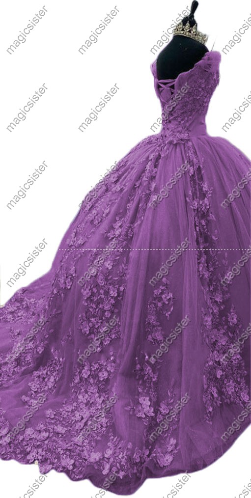 Factory wholesale quinceanera dress 3D flower off-shoulder sweet dress