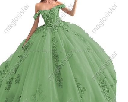 Off The Shoulder Tulle Quinceanera Dresses Ball Gown 3D Flower Lace Applique Corset