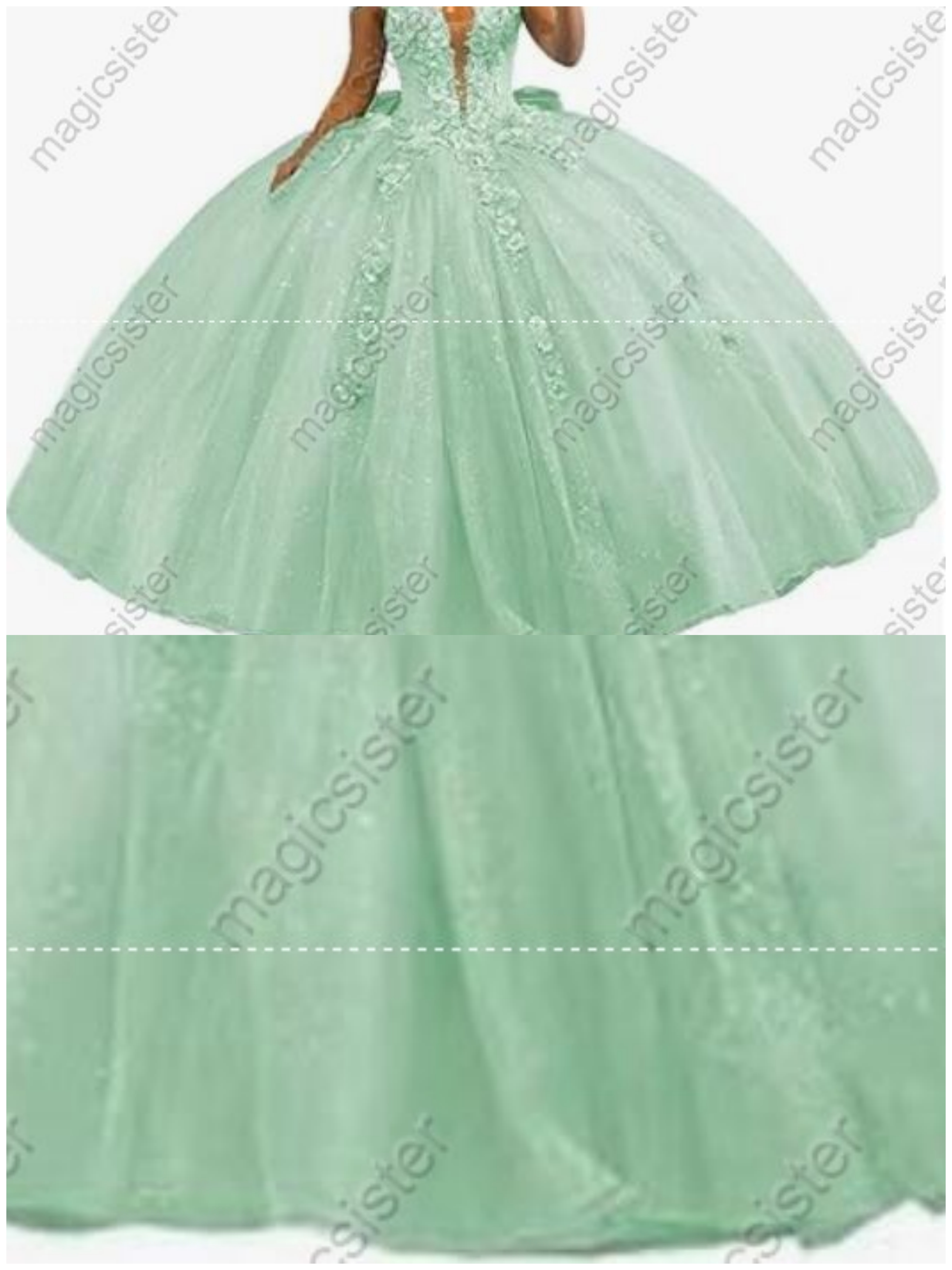 Sage Sparkly Hotselling Customed Make Quinceanera Dress