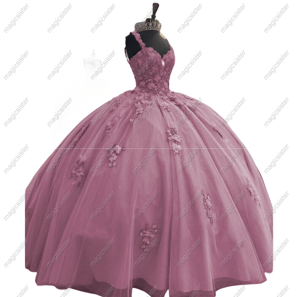 Ball Gown Quinceanera Dresses Appliques Beads Pearls Off the Shoulder Sweet Dress Lace-Up
