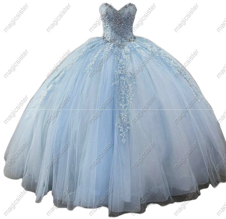 Factory Wholesale Luxurious Floral Appliques Quinceanera Ball Gowns