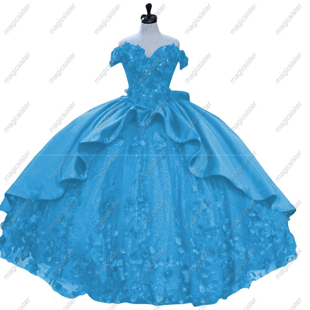 Factory Wholesale Luxury 3D Floral Quinceanera Dress