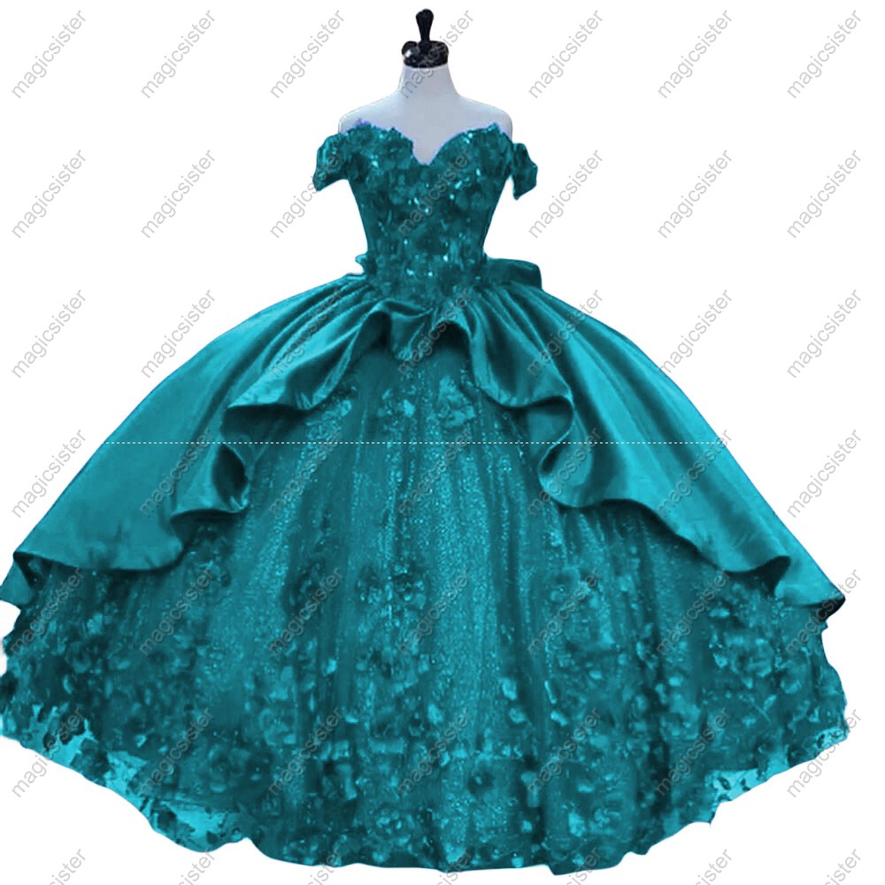 Factory Wholesale Luxury 3D Floral Quinceanera Dress