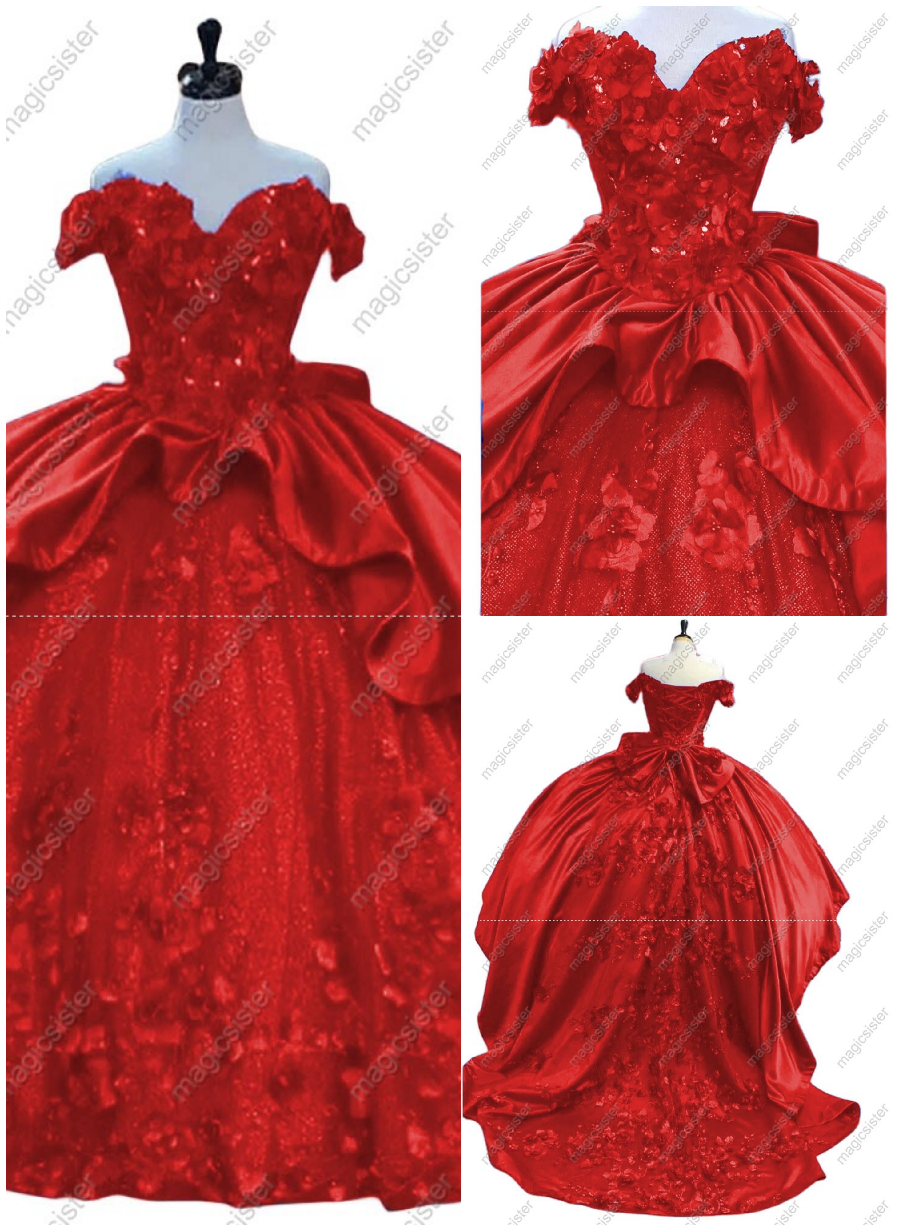 Factory Wholesale Luxury 3D Floral Quinceanera Dress