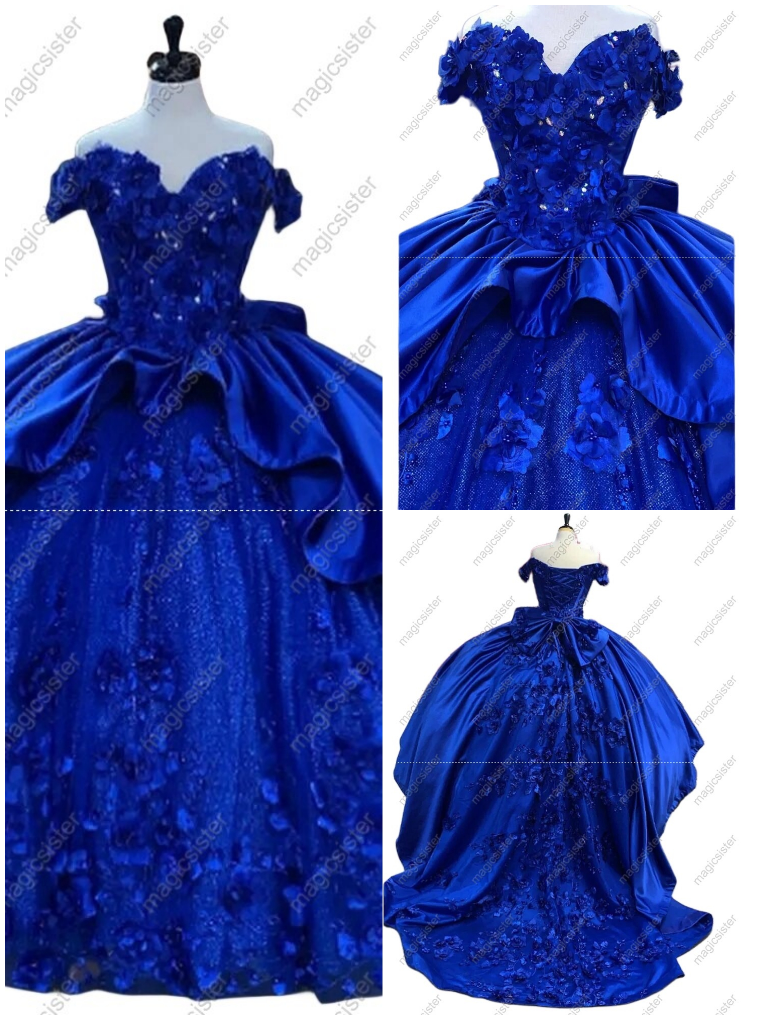 Factory Wholesale Luxury 3D Floral Quinceanera Dress