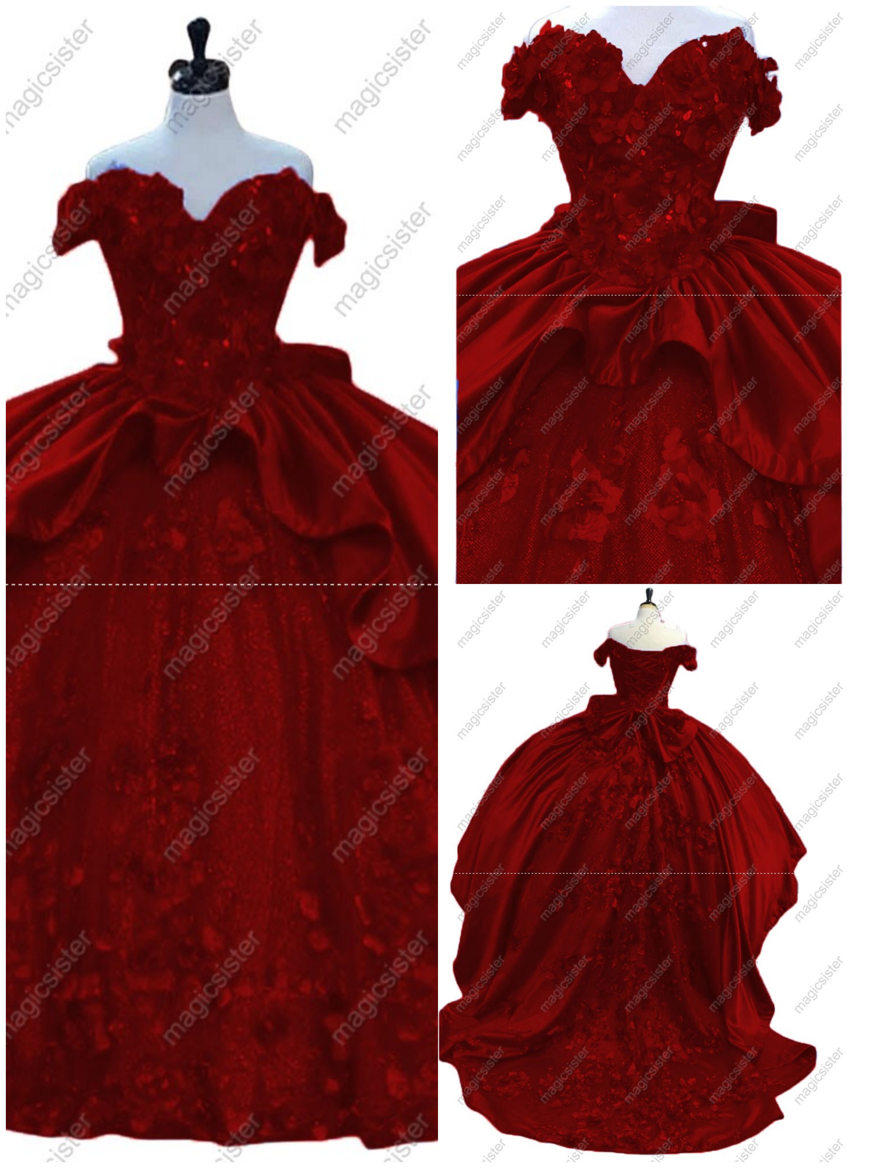 Factory Wholesale Luxury 3D Floral Quinceanera Dress