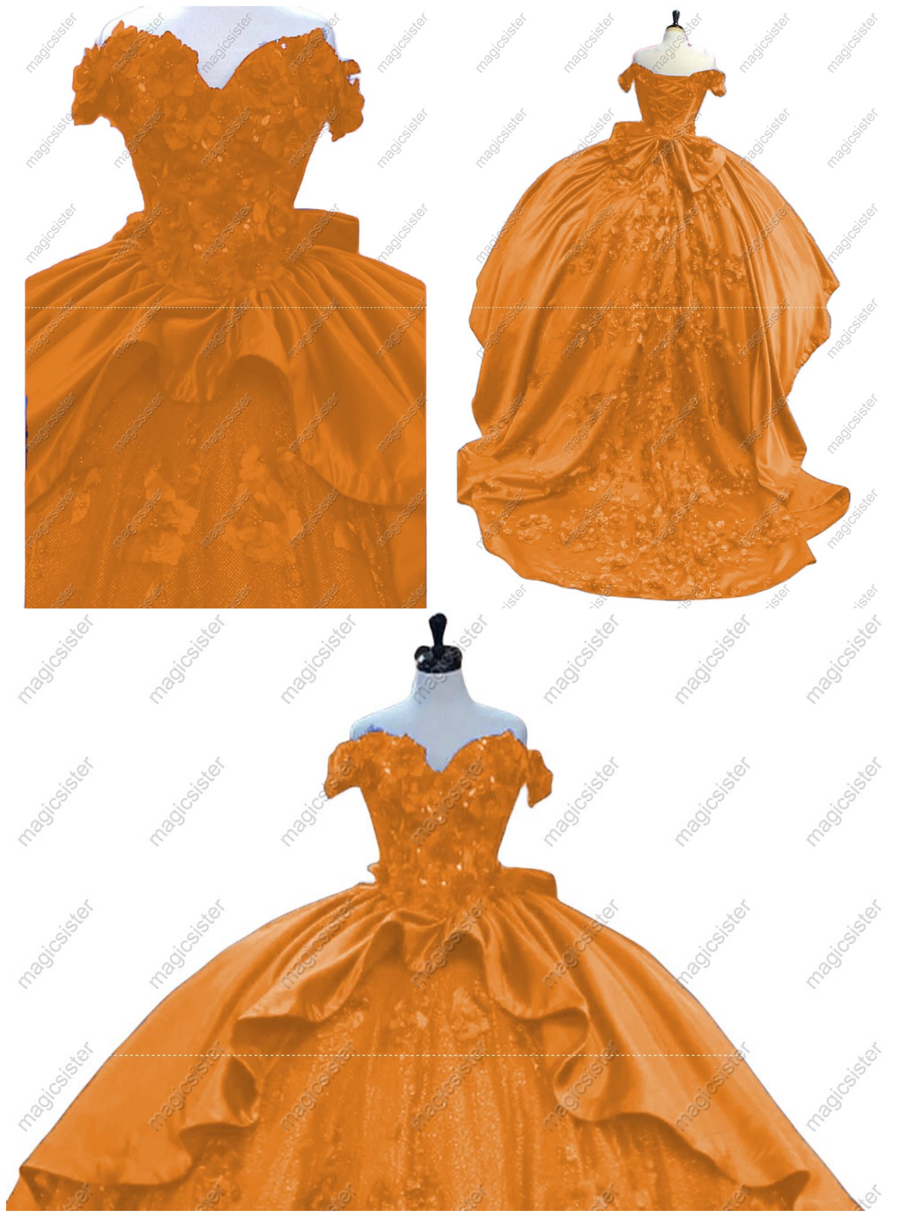 Factory Wholesale Luxury 3D Floral Quinceanera Dress