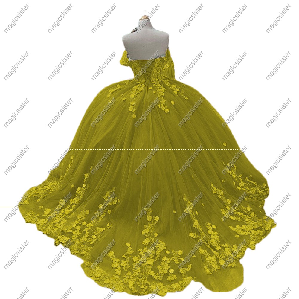 Factory wholesale 3D flower backless quinceanera dress