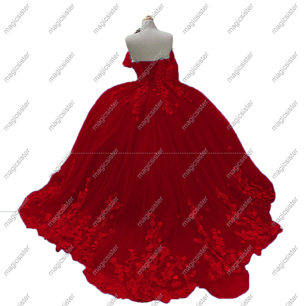 Factory wholesale 3D flower backless quinceanera dress