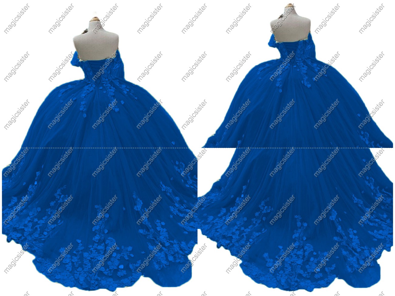 Factory wholesale 3D flower backless quinceanera dress
