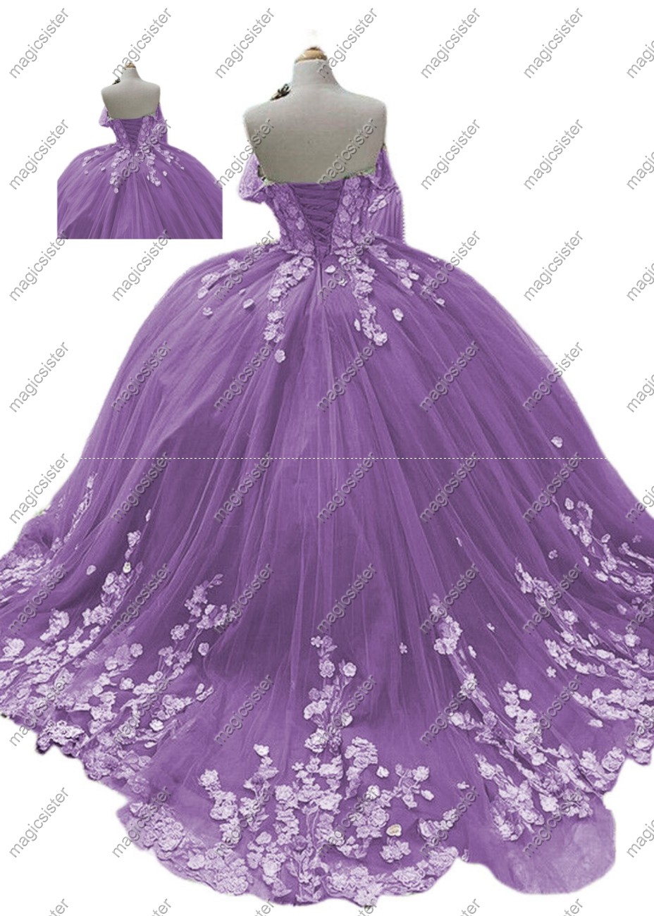 Factory wholesale 3D flower backless quinceanera dress