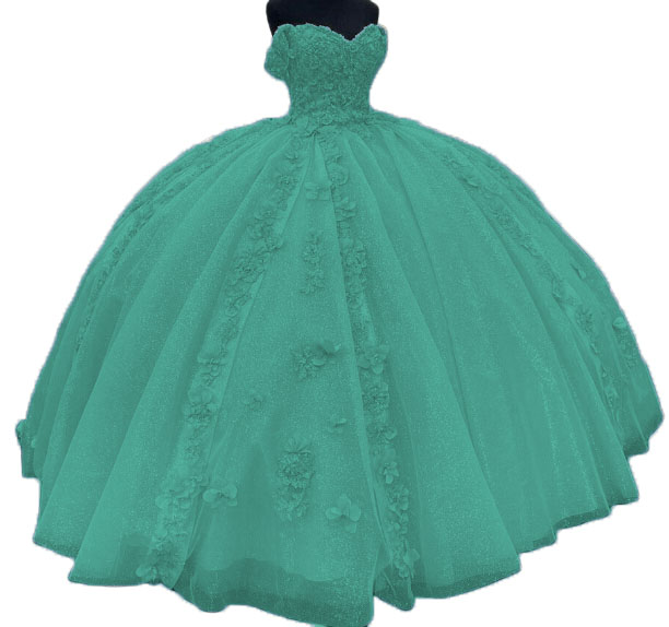 Factory wholesale lace applique quinceanera dress