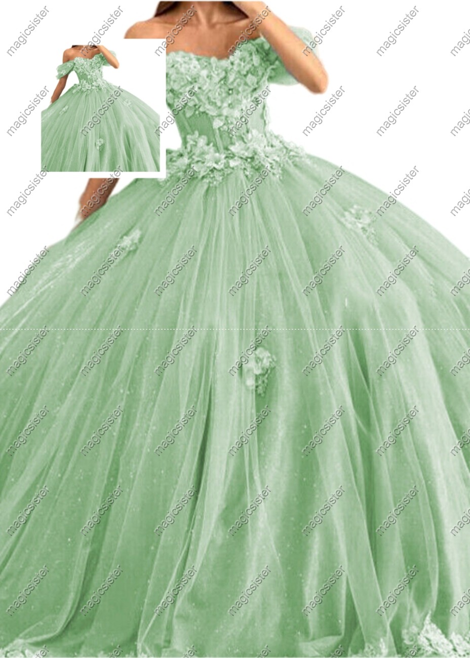 Sage Factory wholesale off shoulder lace applique quinceanera dress
