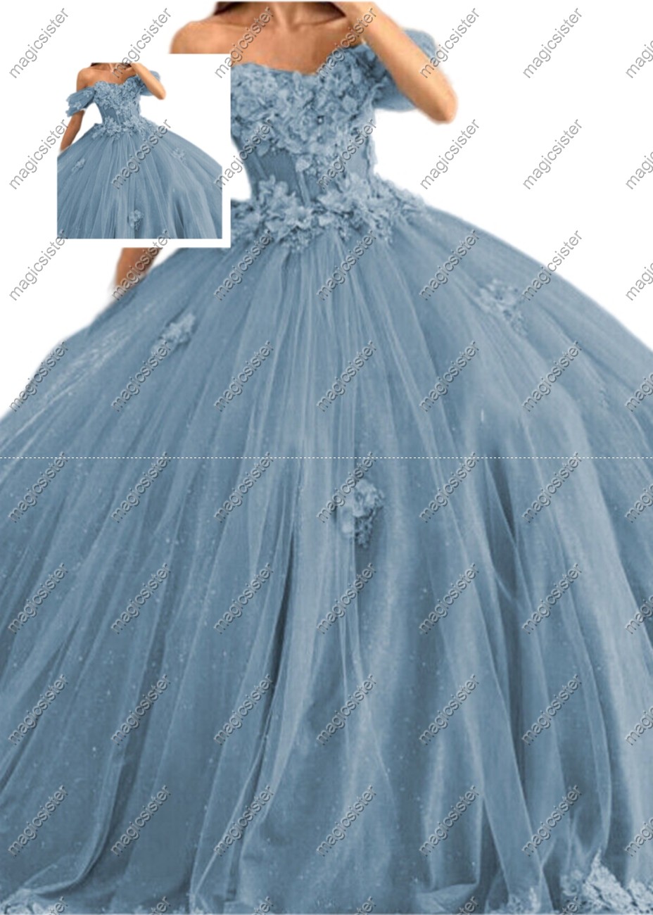 Factory wholesale off shoulder lace applique quinceanera dress