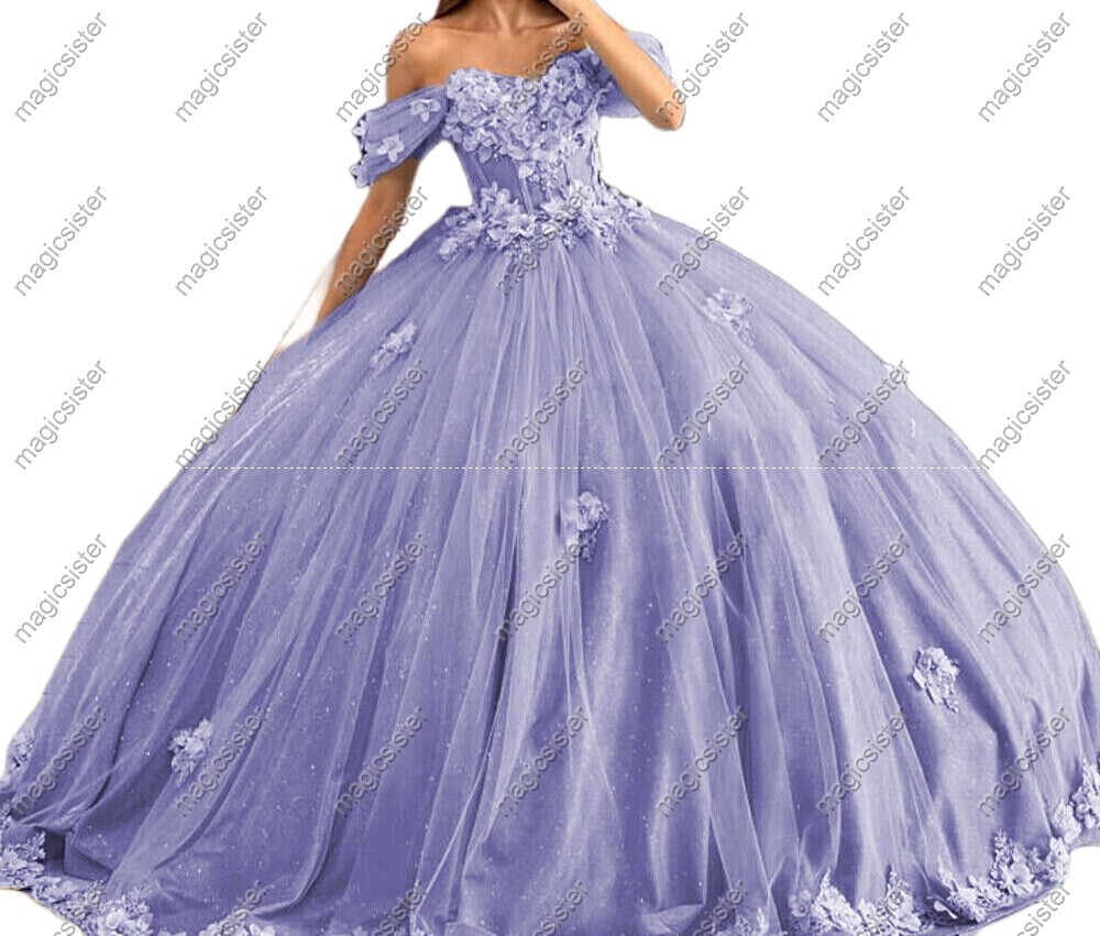 Factory wholesale off shoulder lace applique quinceanera dress
