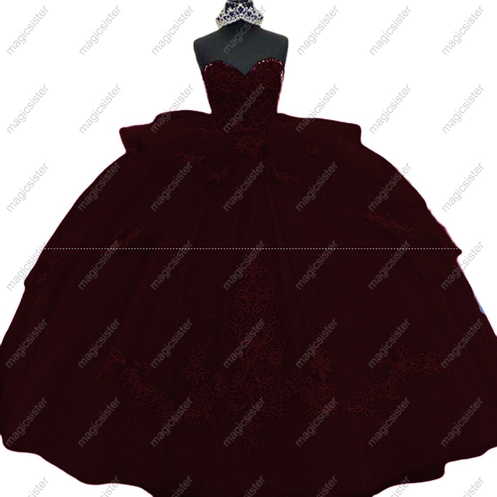 Quinceanera Dresses Tiered Sweetheart Lace Sweet Party Gowns