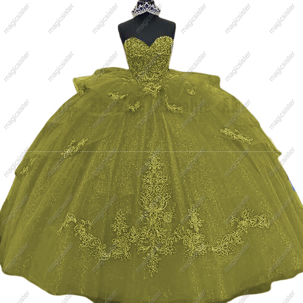 Quinceanera Dresses Tiered Sweetheart Lace Sweet Party Gowns