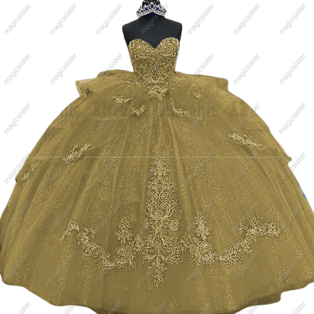 Quinceanera Dresses Tiered Sweetheart Lace Sweet Party Gowns