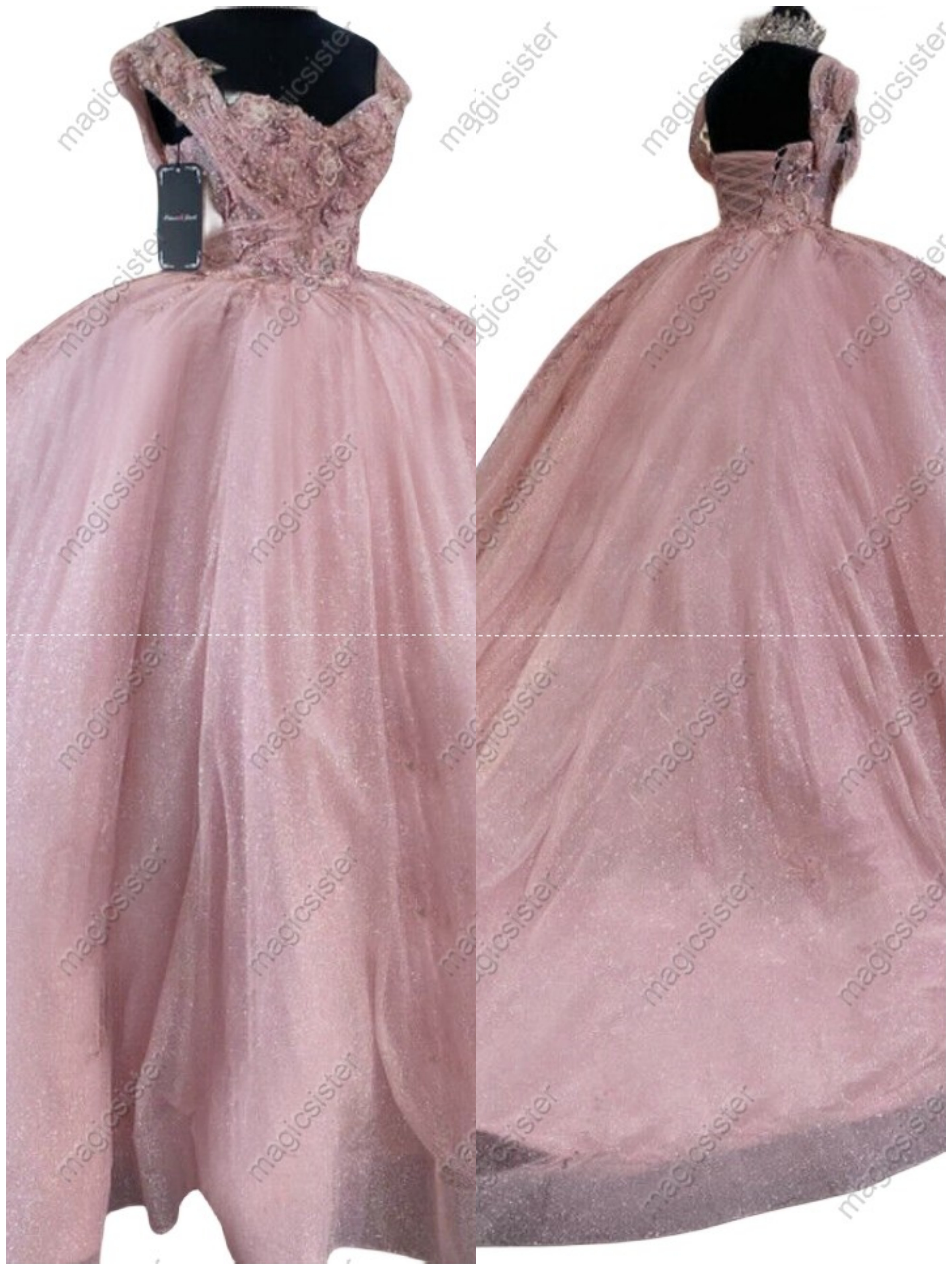 blush Sparkly Instock Factory Wholesale Quninceanera Dress
