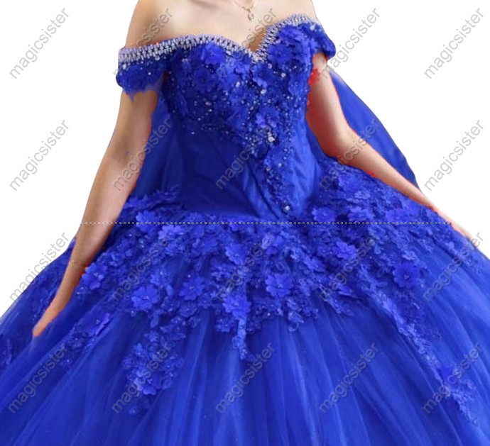 Sparkly Customized 3D Floral Quinceanera Dress