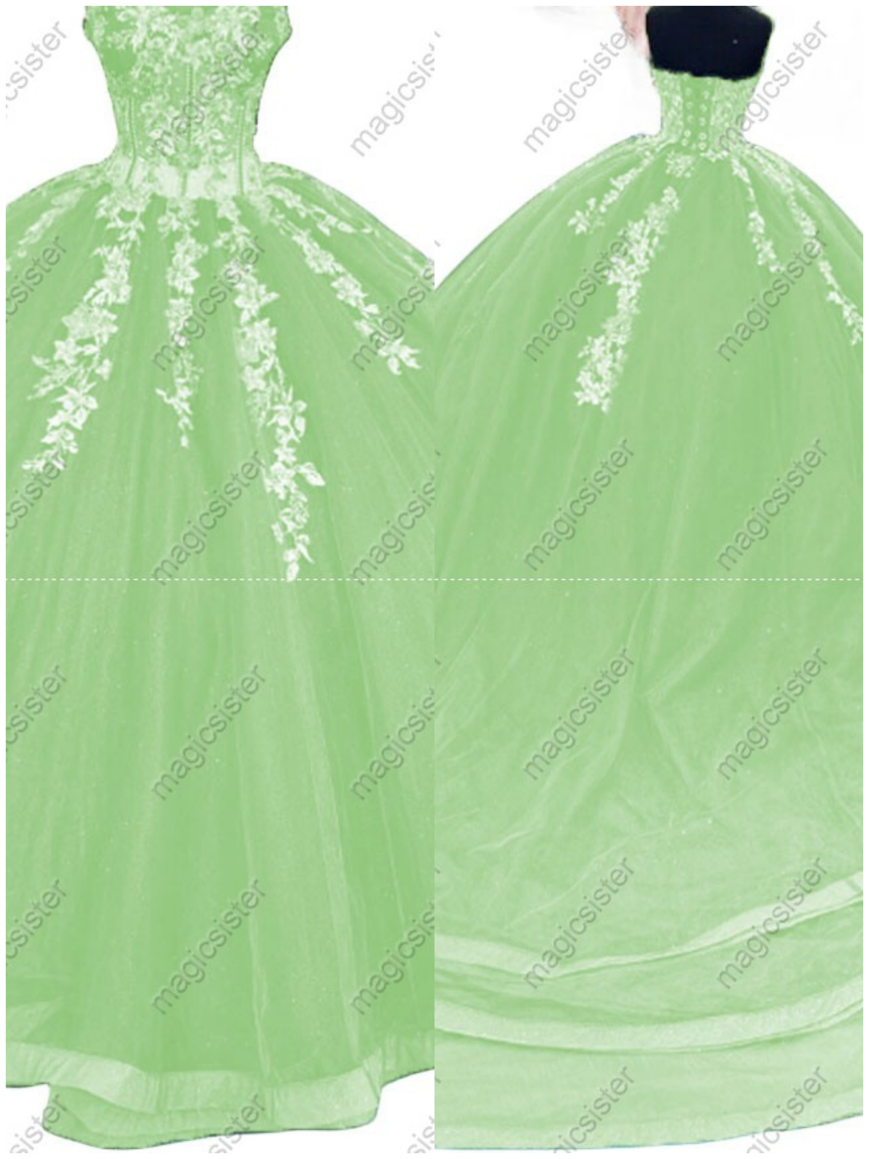 Sage Sparkly Instock Factory Wholesale Quninceanera Dress