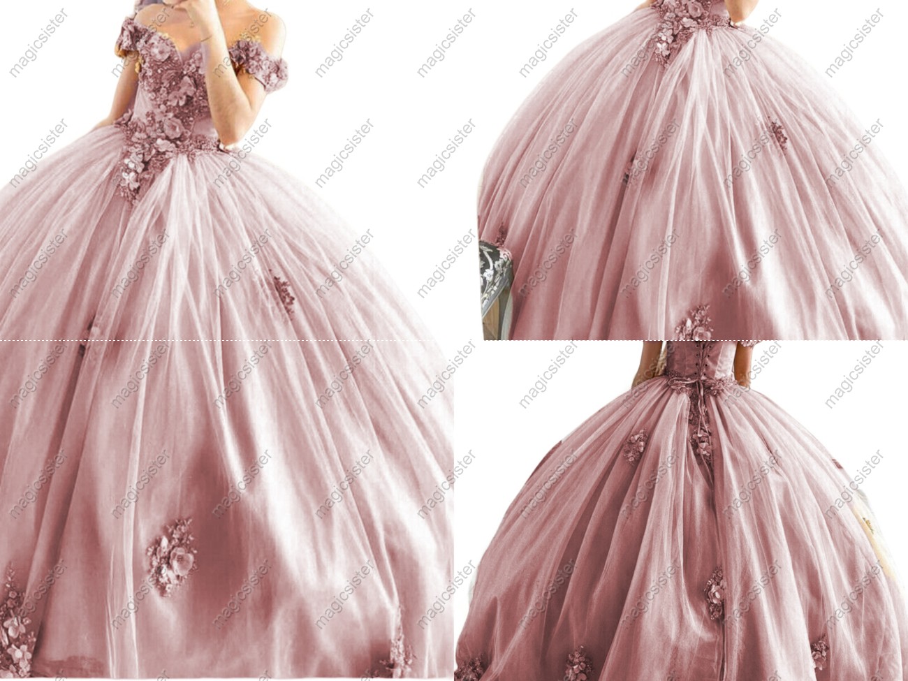 Beaded Quinceanera Dresses Off Shoulder Ball Gowns Sweet