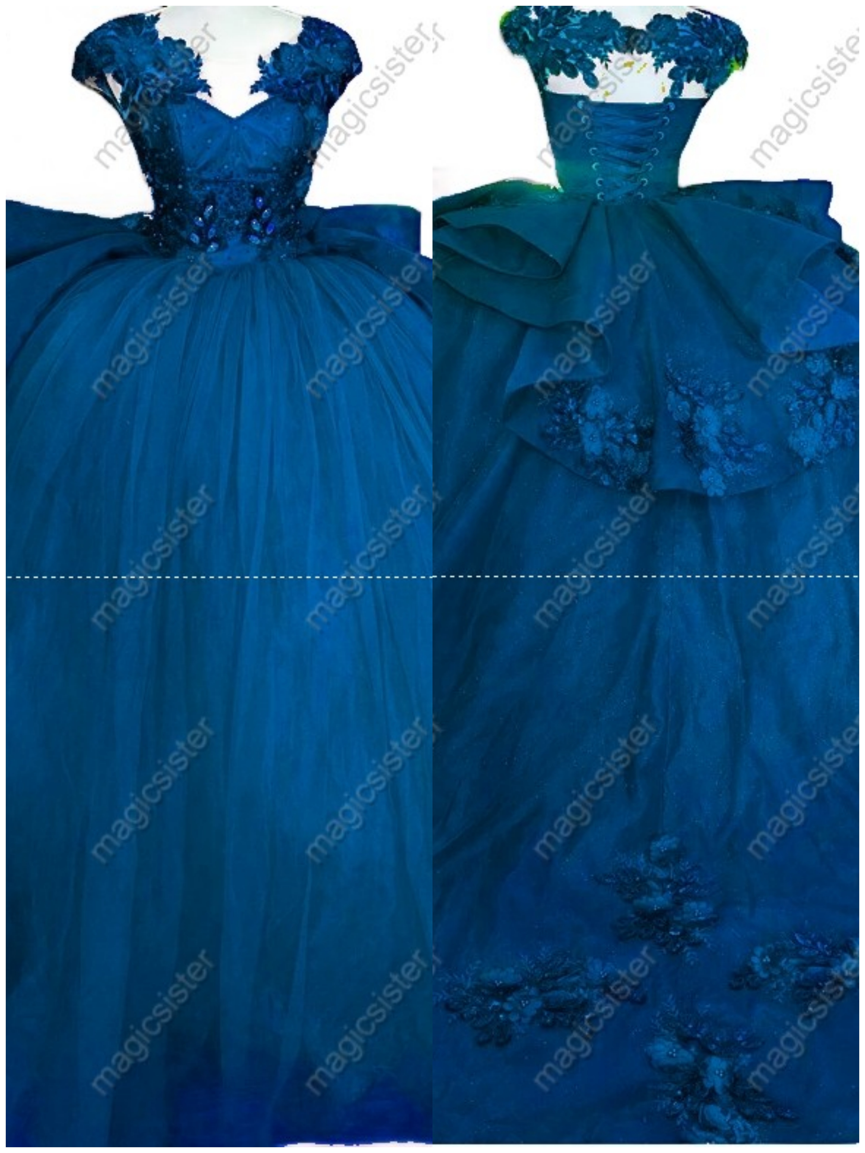 Factory Wholesale Customized 3D Floral Quinceanera Dress