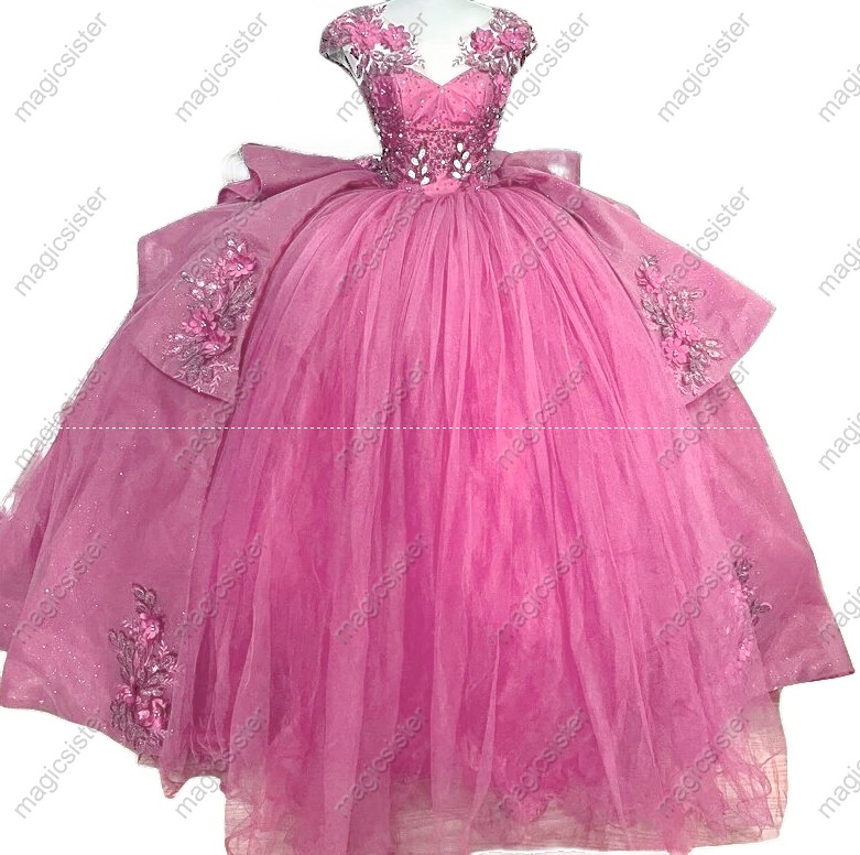 Factory Wholesale Customized 3D Floral Quinceanera Dress