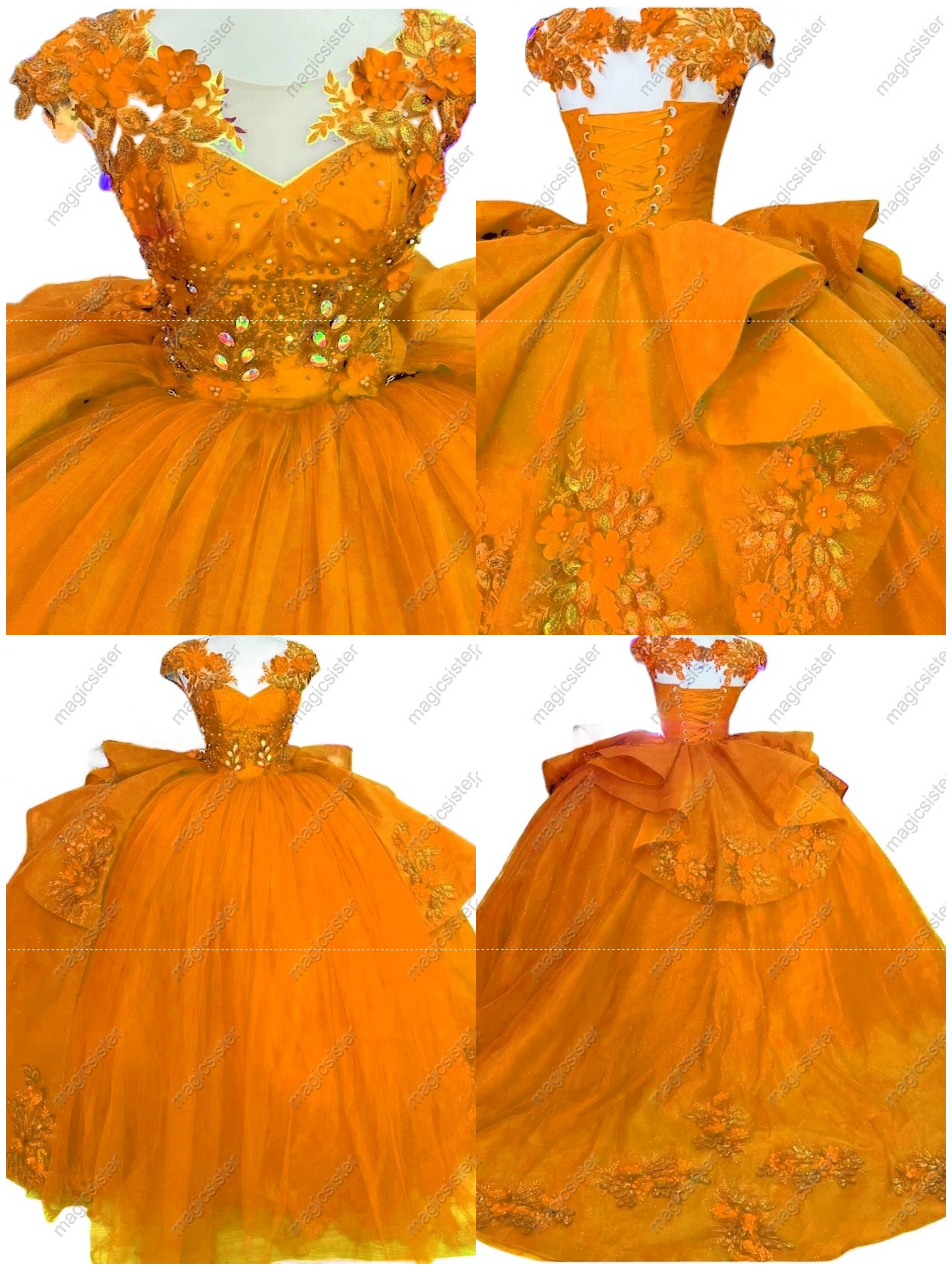 Factory Wholesale Customized 3D Floral Quinceanera Dress
