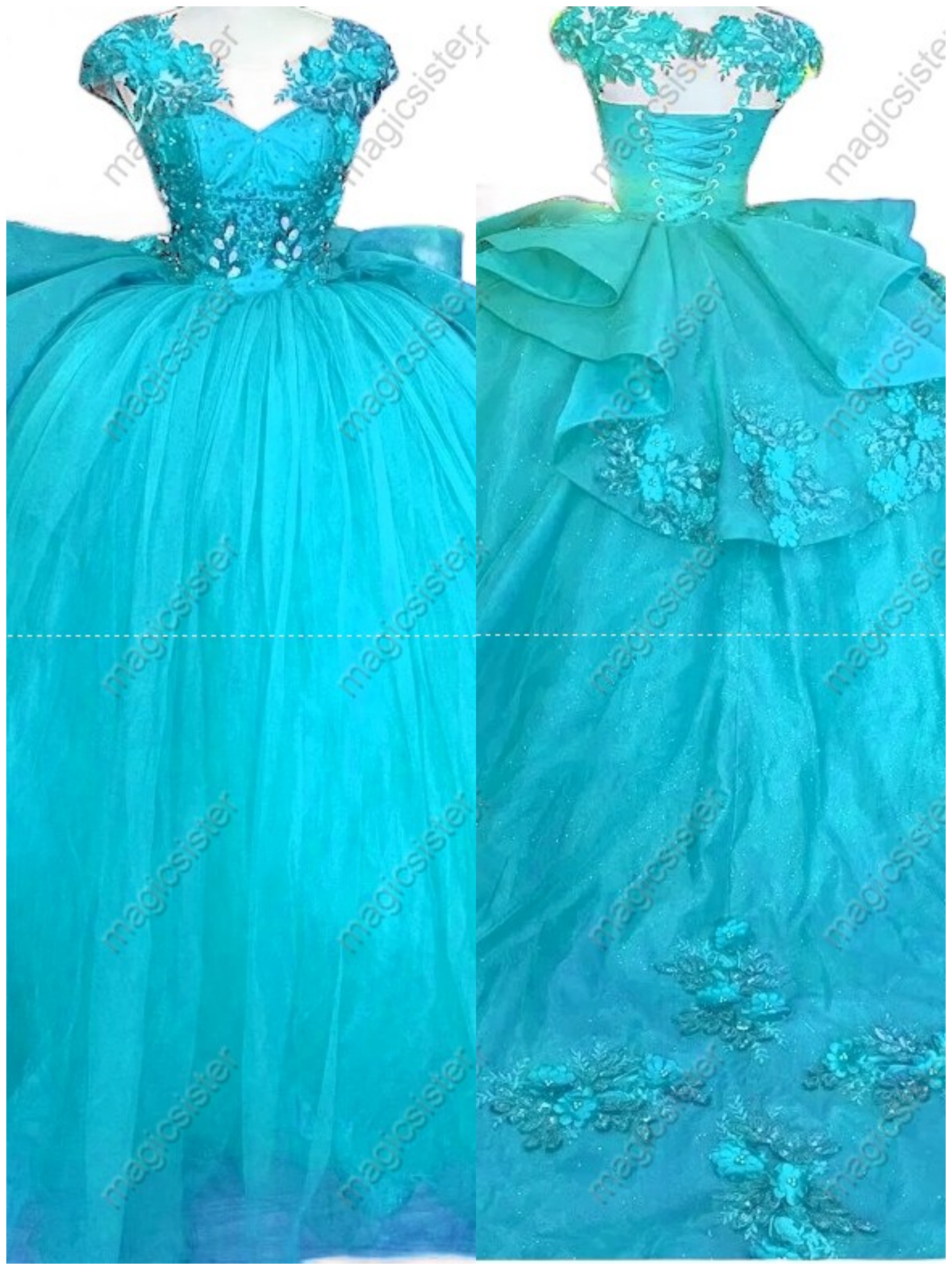 Factory Wholesale Customized 3D Floral Quinceanera Dress