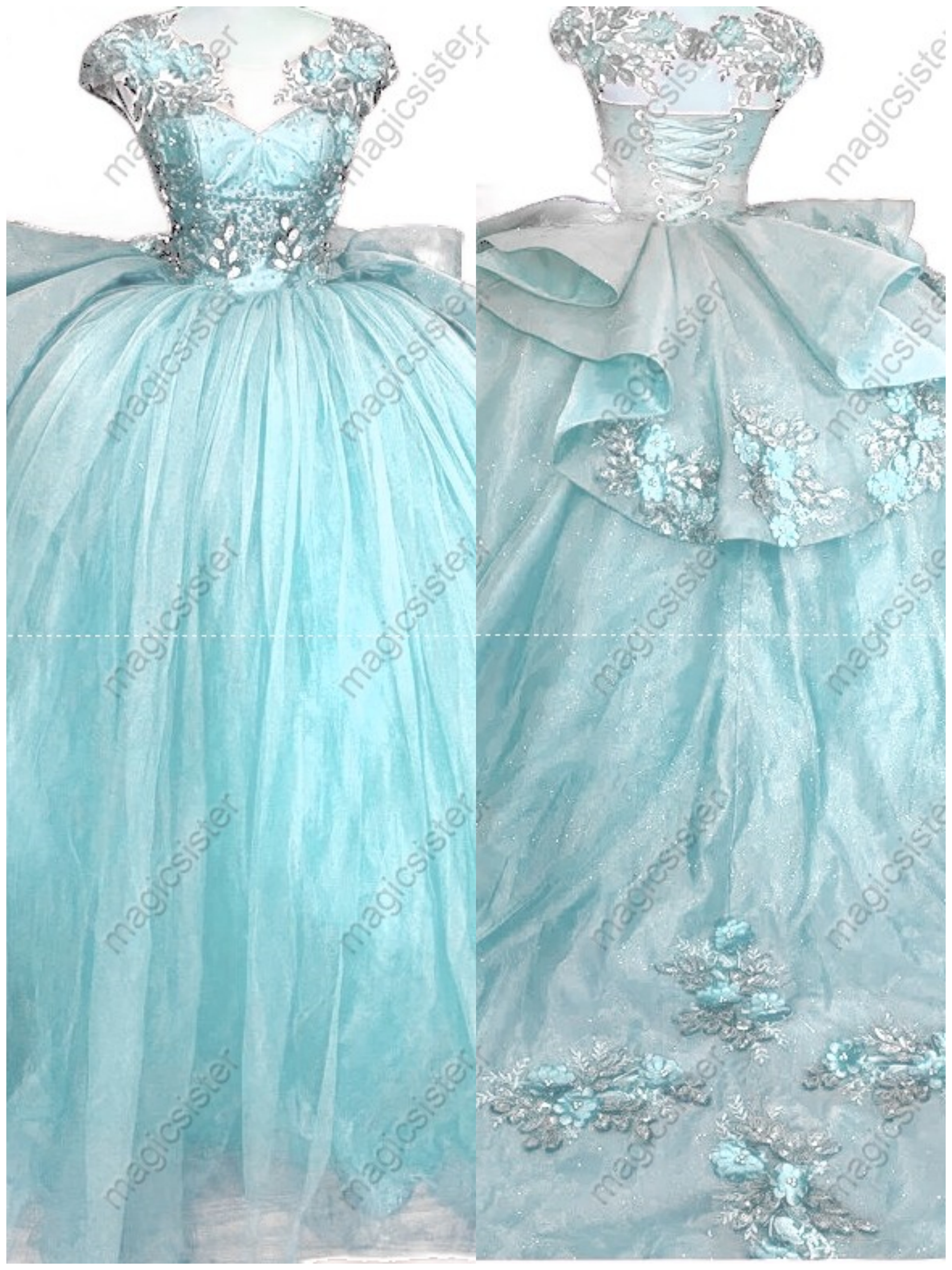 Factory Wholesale Customized 3D Floral Quinceanera Dress