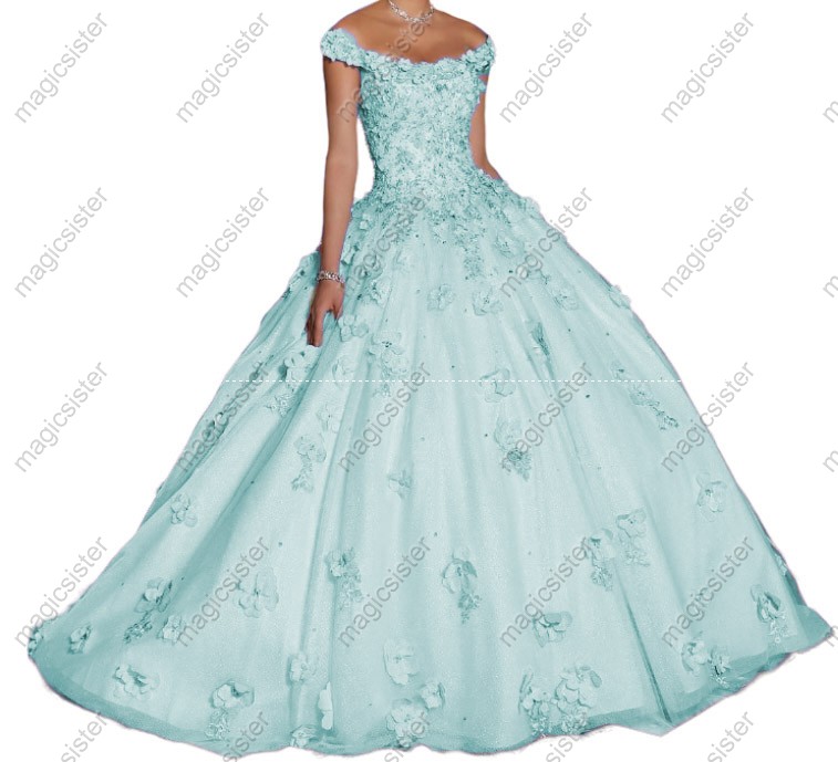 Sage Factory Wholesale Elegant 3D Flower Quinceanera Dress