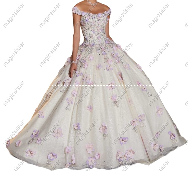 Sage Factory Wholesale Elegant 3D Flower Quinceanera Dress