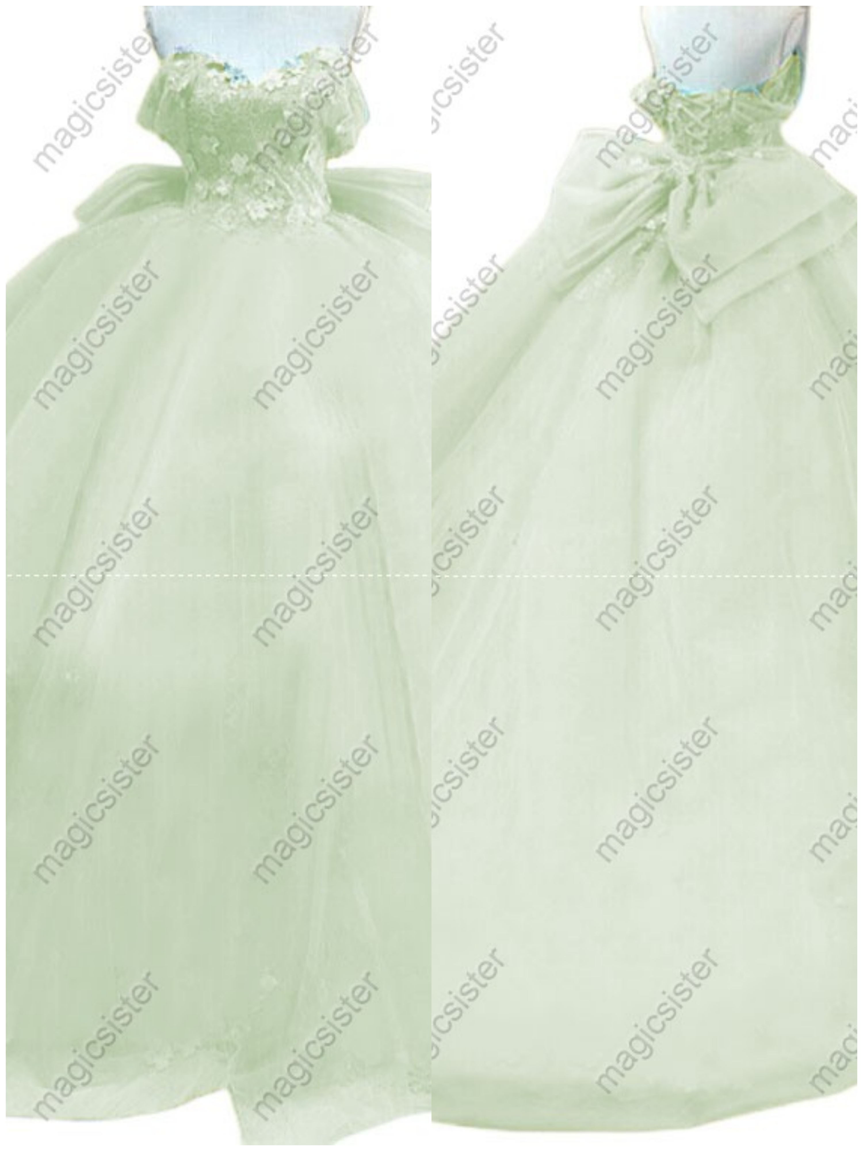 Sage Instock 3D embroidered multi color flower lace Quinceanera Dress