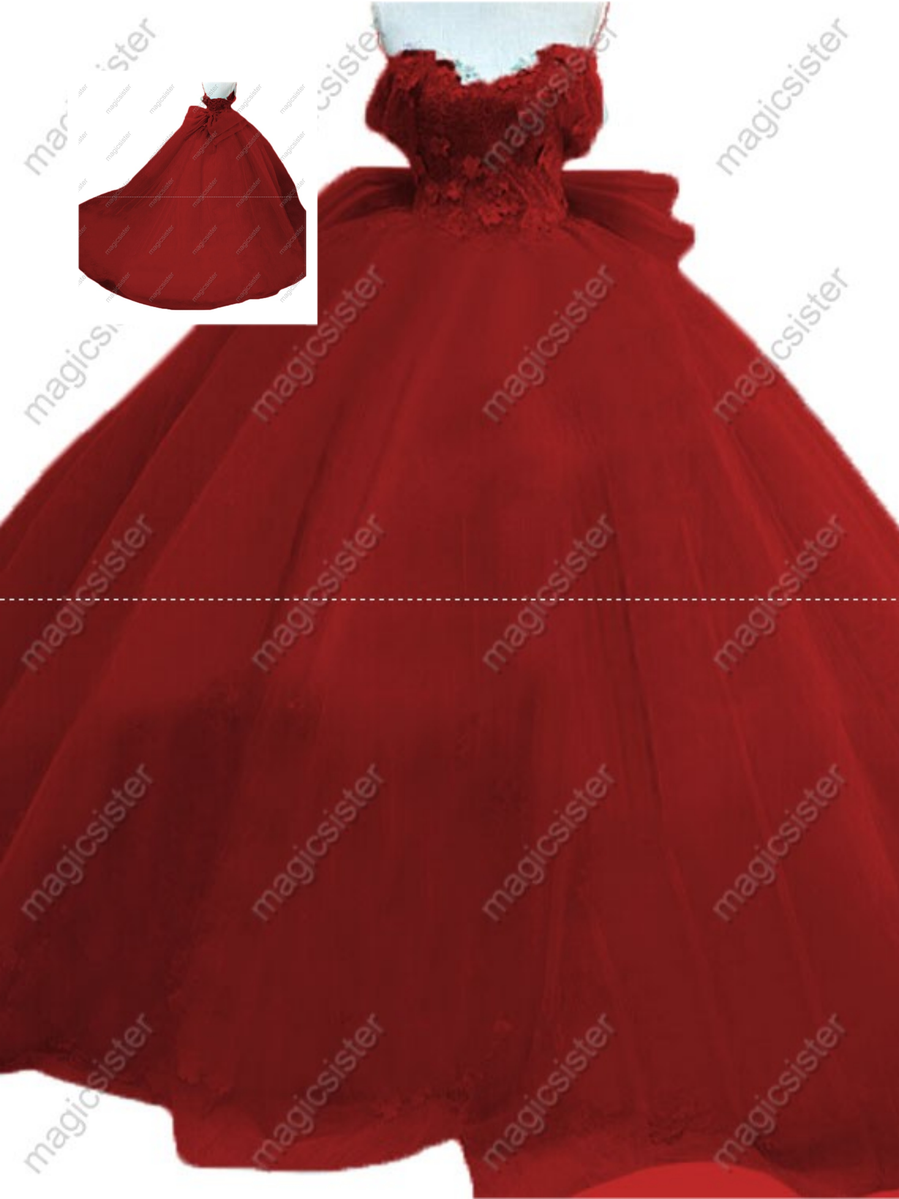 Instock 3D embroidered multi color flower lace Quinceanera Dress