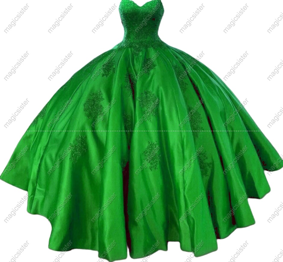 Emerald Green Luxury Factory Wholesale Quinceanera Dress