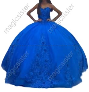 Customized 3D Floral Quinceanera Dress