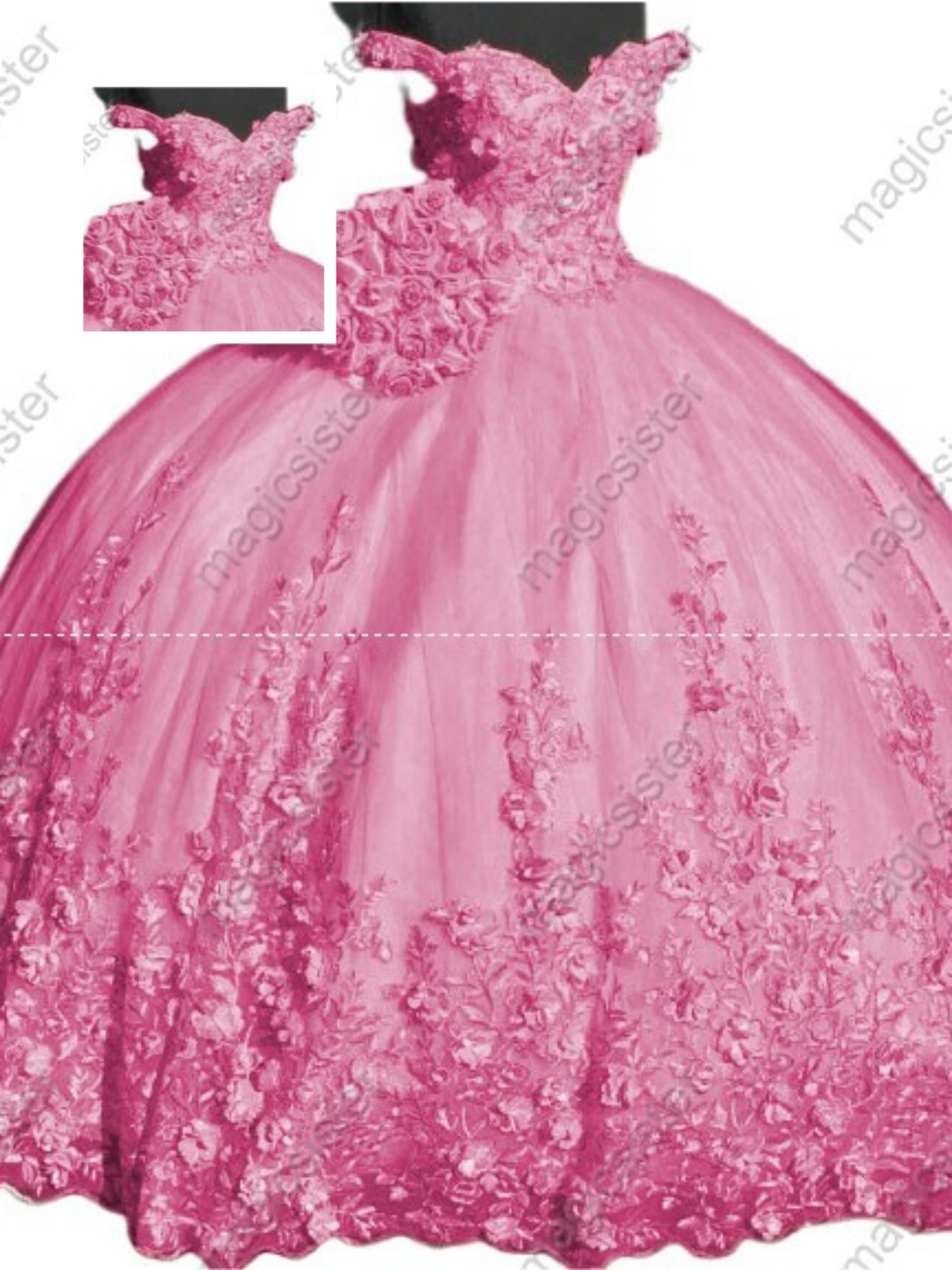 Blush Factory Wholesale Customized 3D Floral Quinceanera Dress