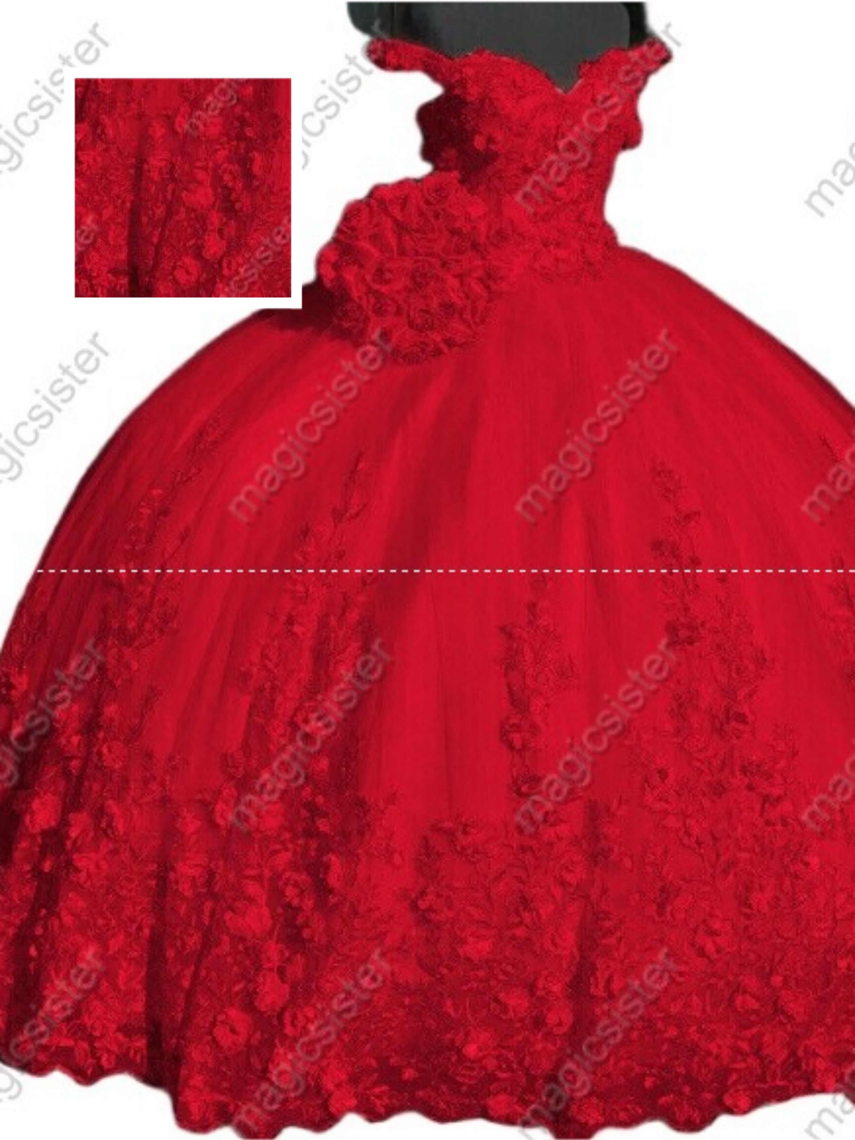 Factory Wholesale Customized 3D Floral Quinceanera Dress