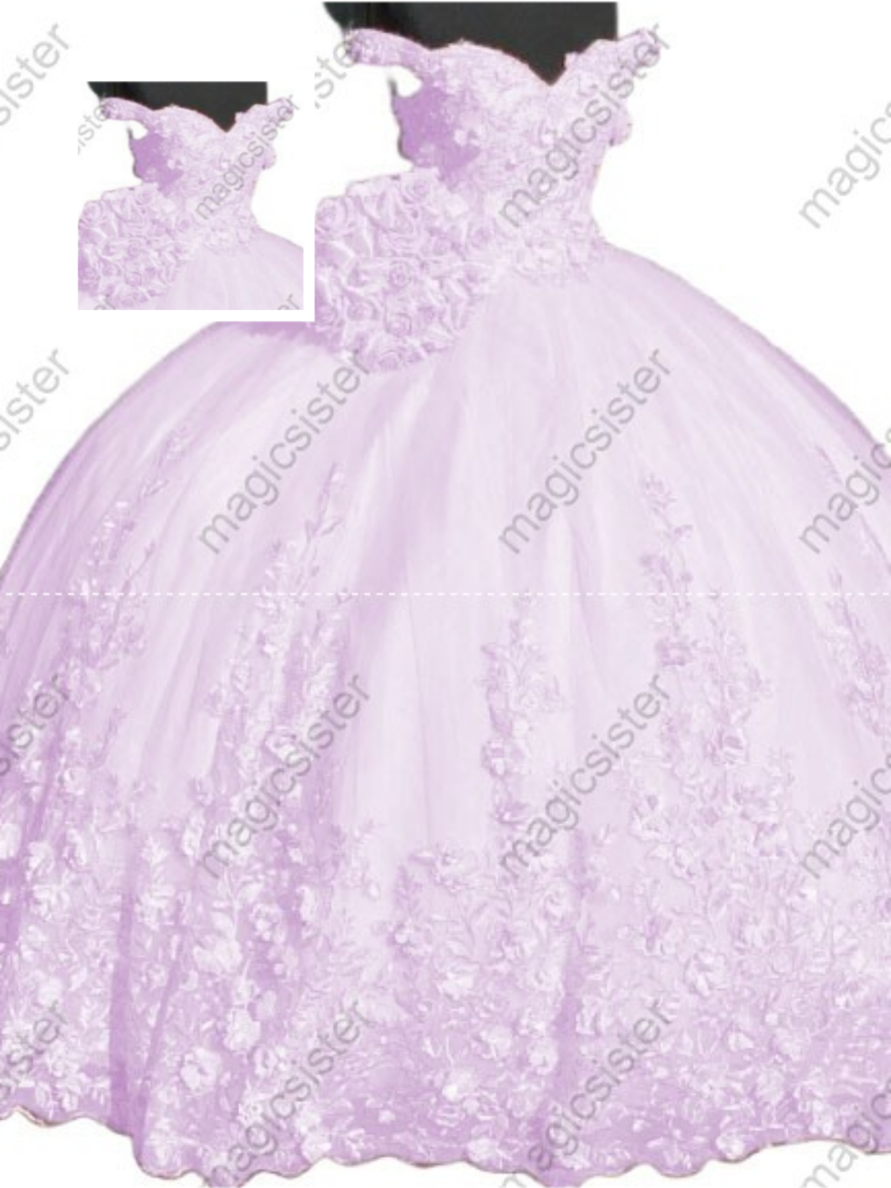 Factory Wholesale Customized 3D Floral Quinceanera Dress