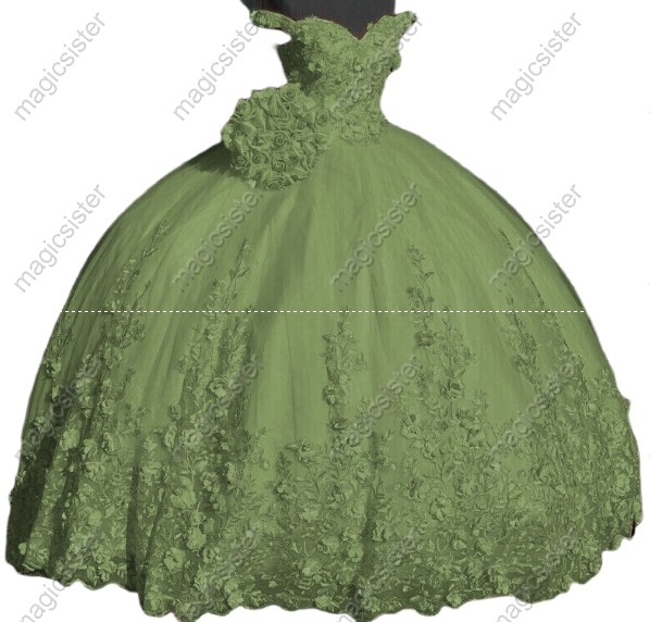 Factory Wholesale Customized 3D Floral Quinceanera Dress