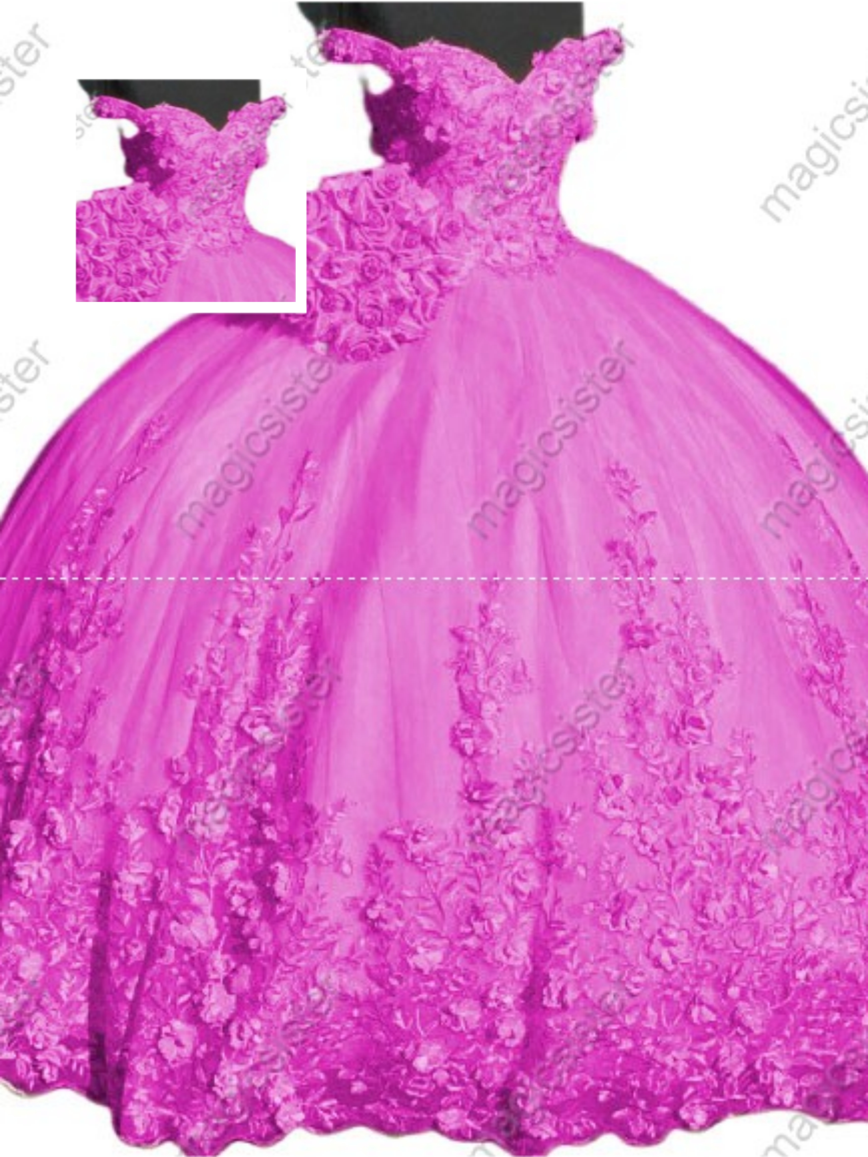 Factory Wholesale Customized 3D Floral Quinceanera Dress