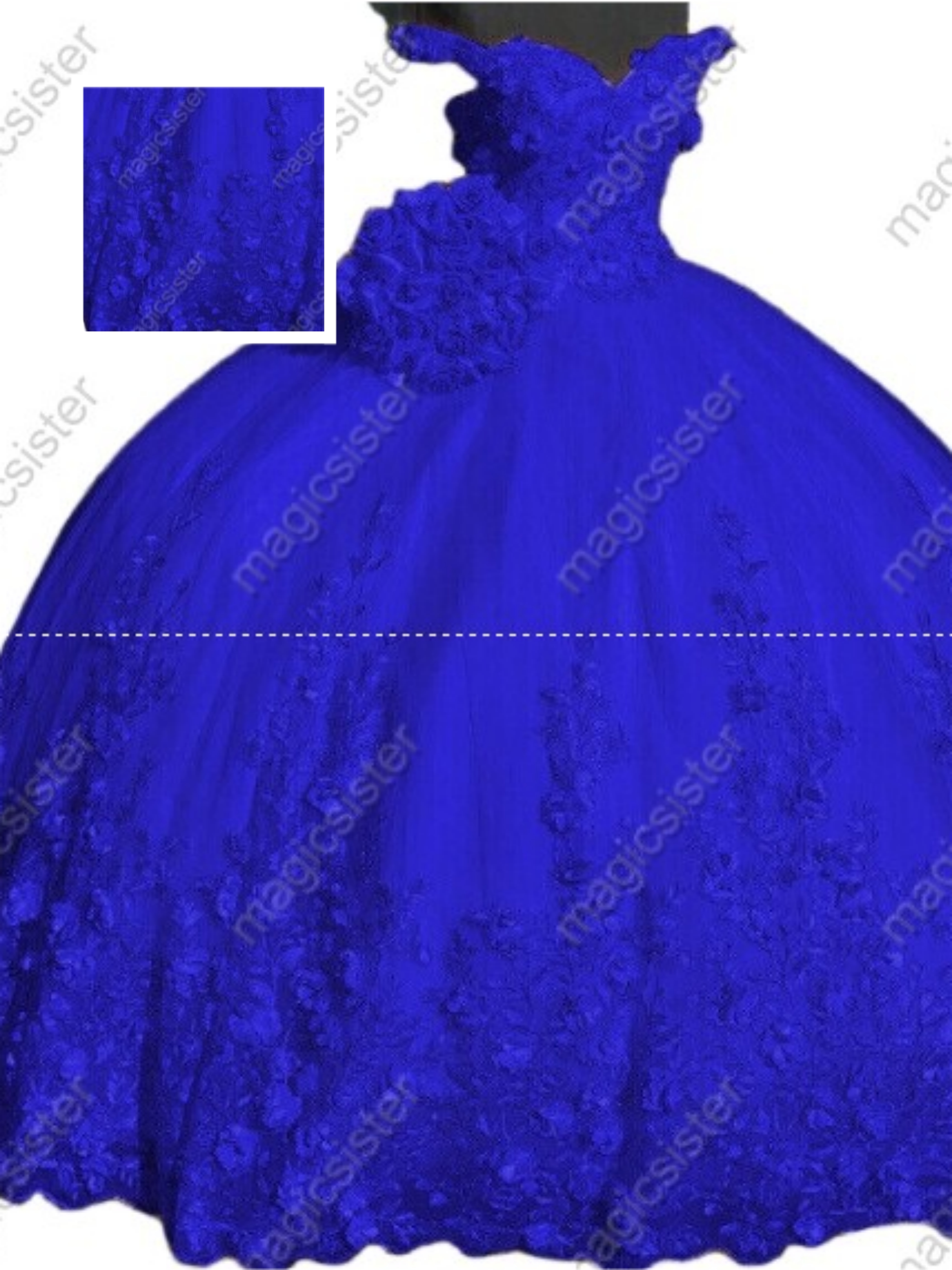 Factory Wholesale Customized 3D Floral Quinceanera Dress