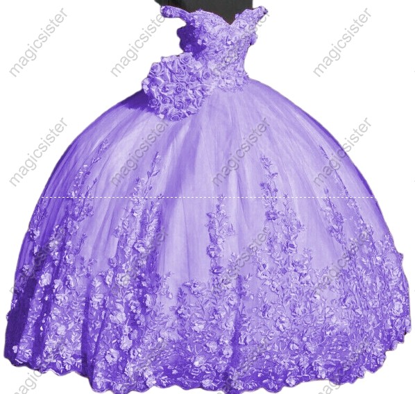 Factory Wholesale Customized 3D Floral Quinceanera Dress