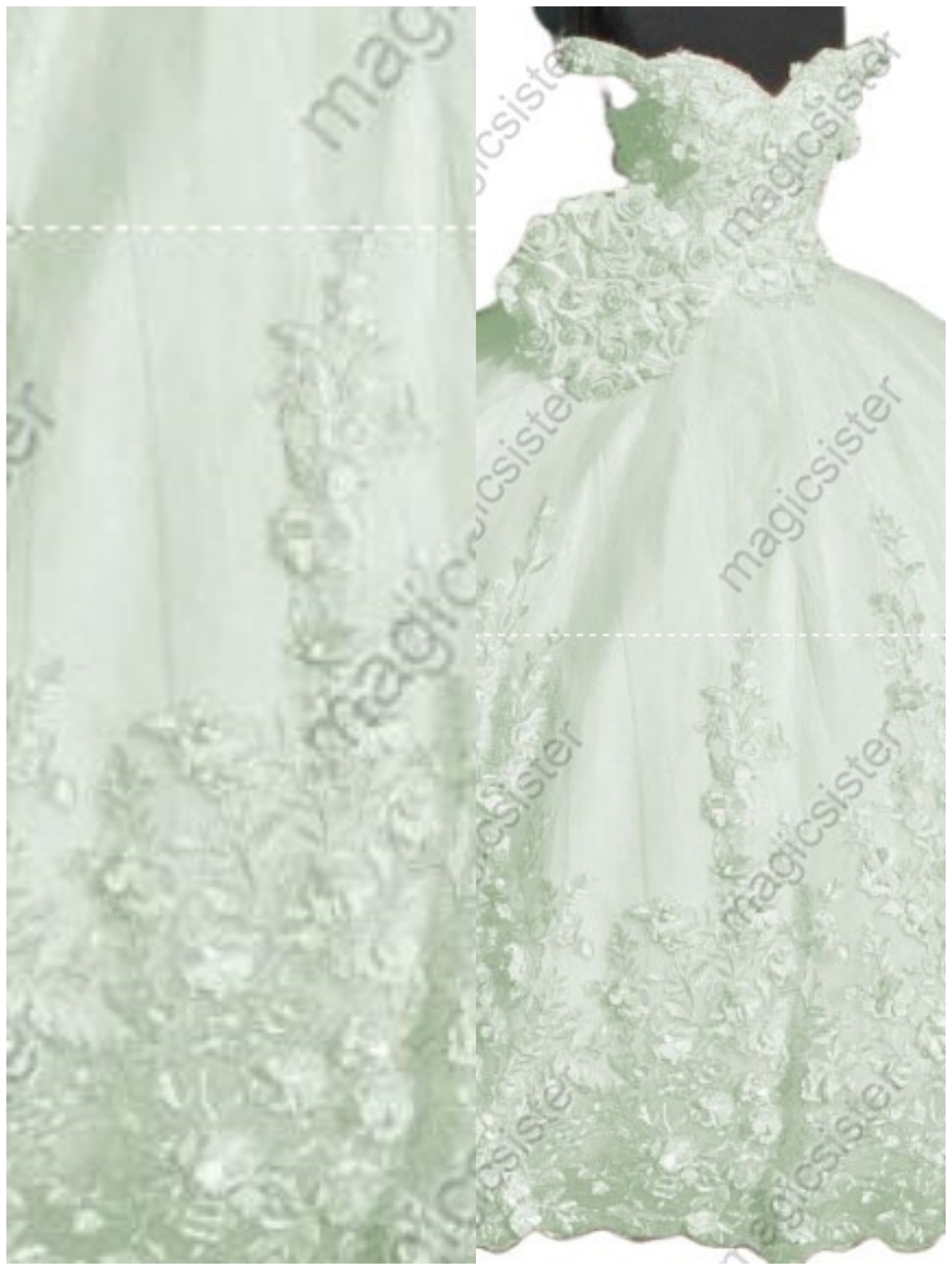 Factory Wholesale Customized 3D Floral Quinceanera Dress