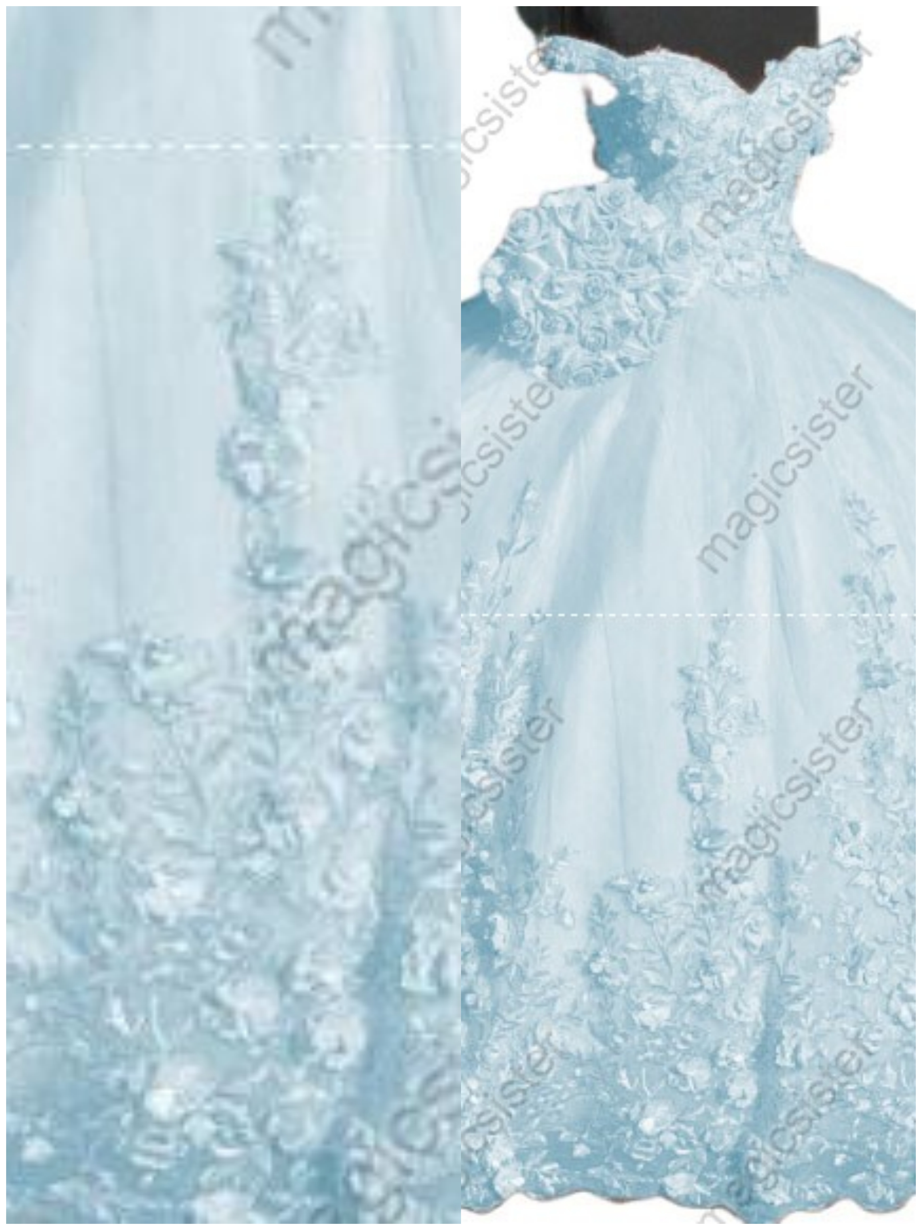 Factory Wholesale Customized 3D Floral Quinceanera Dress