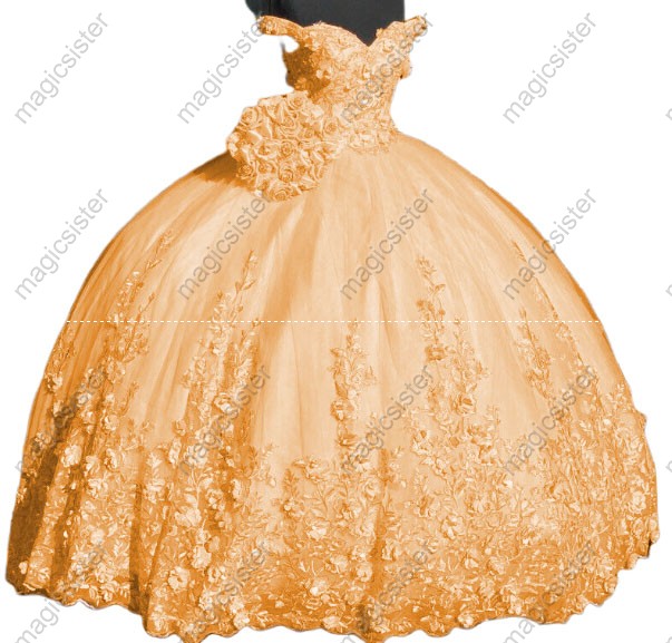 Factory Wholesale Customized 3D Floral Quinceanera Dress