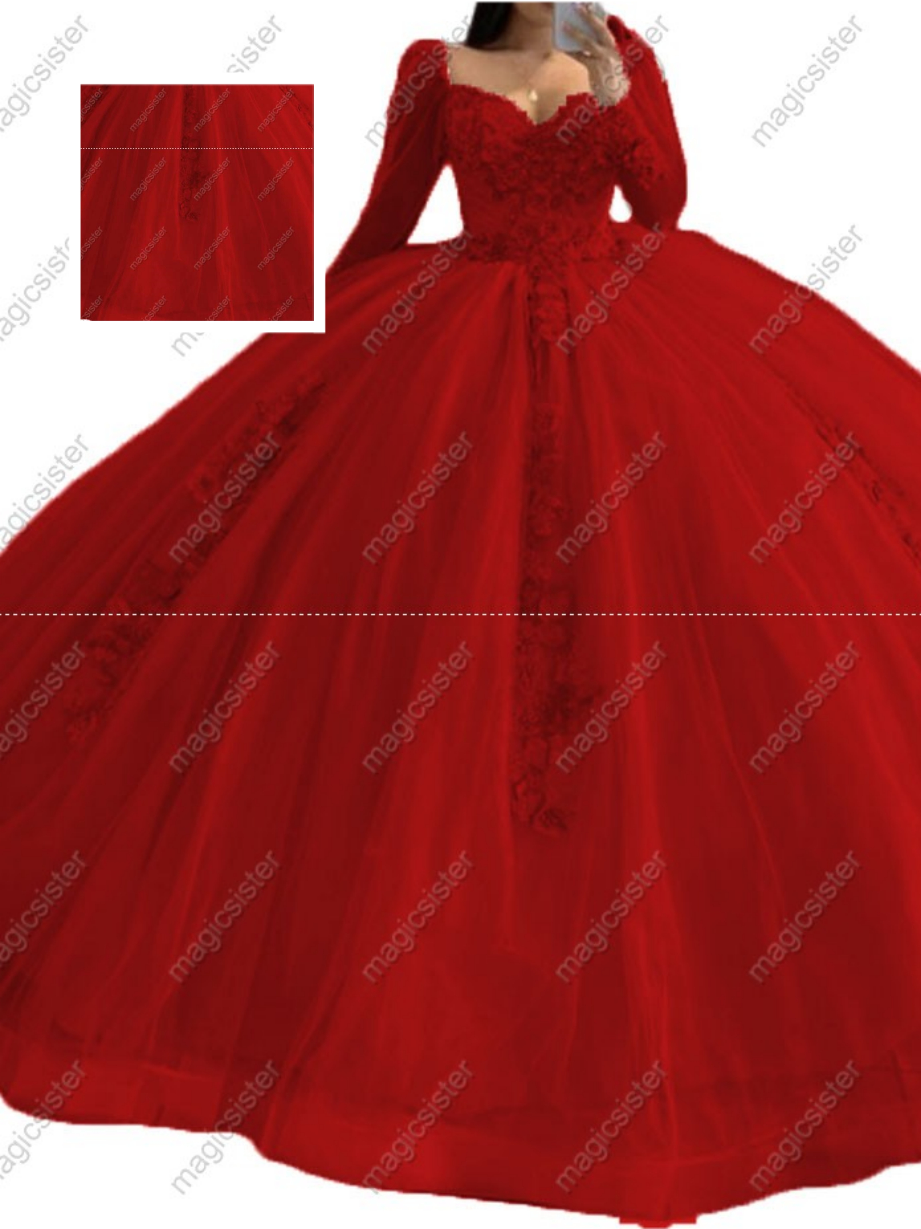 Factory Wholesale Glitter Floral Appliques Quinceanera Dress